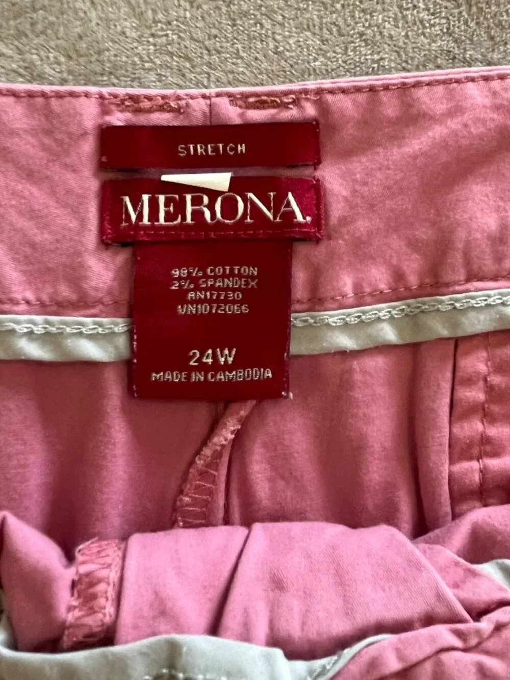 Merona Pink Casual Bermuda Shorts Women Stretch Cotton Preppy Casual Long 24W